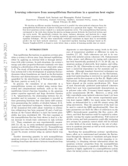Learning coherences from nonequilibrium fluctuations in a quantum heat
  engine