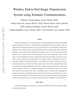Wireless End-to-End Image Transmission System using Semantic
  Communications