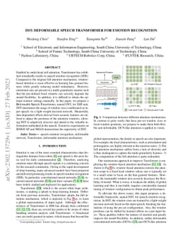 DST: Deformable Speech Transformer for Emotion Recognition