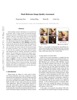 Mask Reference Image Quality Assessment