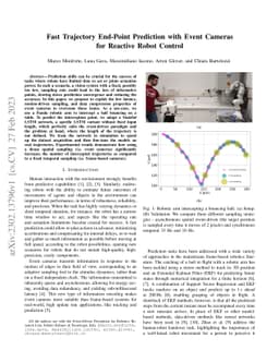 Fast Trajectory End-Point Prediction with Event Cameras for Reactive
  Robot Control