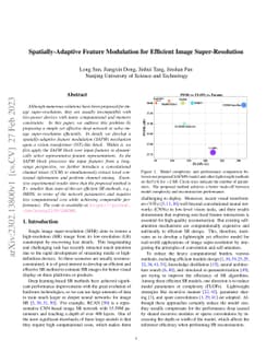 Spatially-Adaptive Feature Modulation for Efficient Image
  Super-Resolution