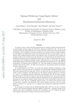 Optimal Prediction Using Expert Advice and Randomized Littlestone
  Dimension