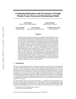 Evaluating Robustness and Uncertainty of Graph Models Under Structural
  Distributional Shifts