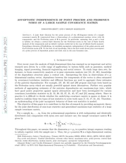 Asymptotic independence of point process and Frobenius norm of a large
  sample covariance matrix