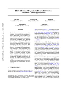 Efficient Informed Proposals for Discrete Distributions via Newton's
  Series Approximation