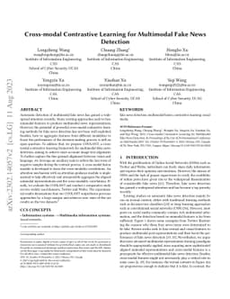 Cross-modal Contrastive Learning for Multimodal Fake News Detection