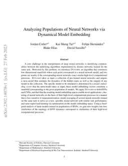 Analyzing Populations of Neural Networks via Dynamical Model Embedding