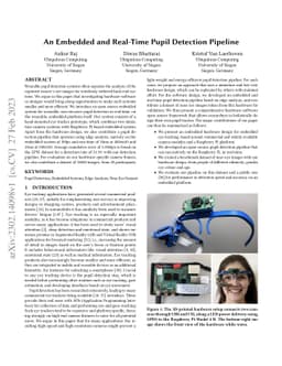 An Embedded and Real-Time Pupil Detection Pipeline