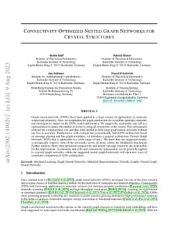 Connectivity Optimized Nested Graph Networks for Crystal Structures