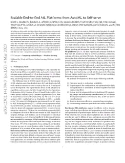 Scalable End-to-End ML Platforms: from AutoML to Self-serve
