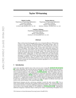 Taylor TD-learning