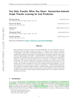 You Only Transfer What You Share: Intersection-Induced Graph Transfer
  Learning for Link Prediction
