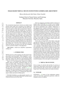 Image-Based Virtual Try-on System With Clothing-Size Adjustment