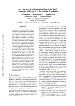 Are Character-level Translations Worth the Wait? Comparing ByT5 and mT5
  for Machine Translation