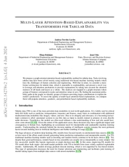 Multi-Layer Attention-Based Explainability via Transformers for Tabular
  Data