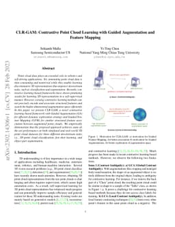 CLR-GAM: Contrastive Point Cloud Learning with Guided Augmentation and
  Feature Mapping