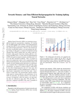 Towards Memory- and Time-Efficient Backpropagation for Training Spiking
  Neural Networks