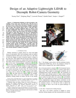 Design of an Adaptive Lightweight LiDAR to Decouple Robot-Camera
  Geometry