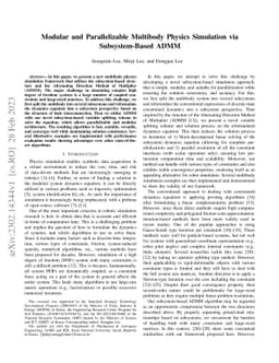 Modular and Parallelizable Multibody Physics Simulation via
  Subsystem-Based ADMM