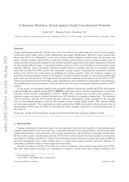 A semantic backdoor attack against Graph Convolutional Networks