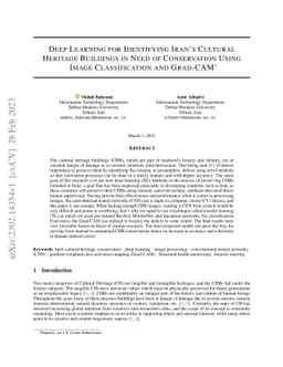Deep Learning for Identifying Iran's Cultural Heritage Buildings in Need
  of Conservation Using Image Classification and Grad-CAM