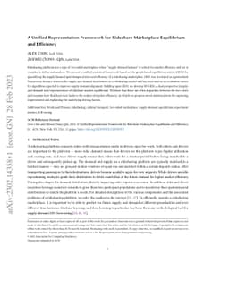A Unified Representation Framework for Rideshare Marketplace Equilibrium
  and Efficiency