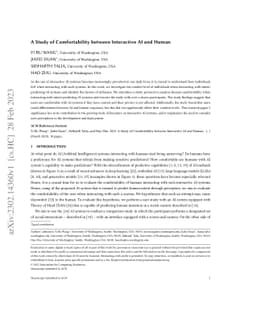 A Study of Comfortability between Interactive AI and Human