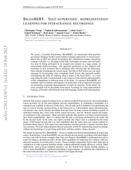 BrainBERT: Self-supervised representation learning for intracranial
  recordings