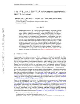 The In-Sample Softmax for Offline Reinforcement Learning