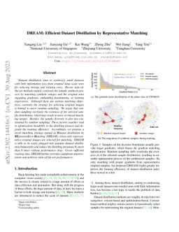 DREAM: Efficient Dataset Distillation by Representative Matching