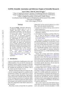 SAINE: Scientific Annotation and Inference Engine of Scientific Research