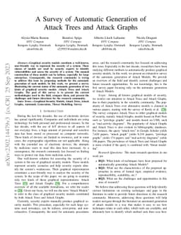 A Survey of Automatic Generation of Attack Trees and Attack Graphs