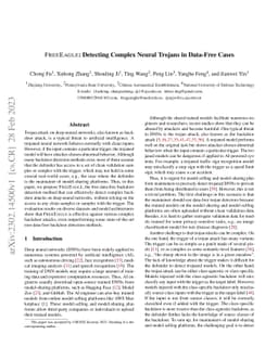 FreeEagle: Detecting Complex Neural Trojans in Data-Free Cases