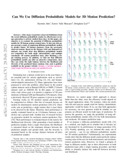 Can We Use Diffusion Probabilistic Models for 3D Motion Prediction?