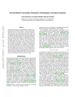 Toward Robust Uncertainty Estimation with Random Activation Functions