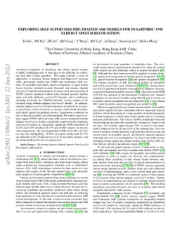 Exploring Self-supervised Pre-trained ASR Models For Dysarthric and
  Elderly Speech Recognition