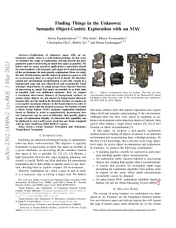 Finding Things in the Unknown: Semantic Object-Centric Exploration with
  an MAV