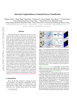 Interactive Segmentation as Gaussian Process Classification
