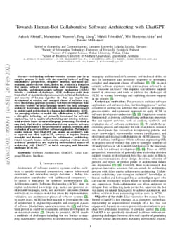 Towards Human-Bot Collaborative Software Architecting with ChatGPT