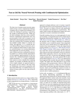 Fast as CHITA: Neural Network Pruning with Combinatorial Optimization