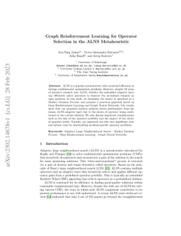 Graph Reinforcement Learning for Operator Selection in the ALNS
  Metaheuristic