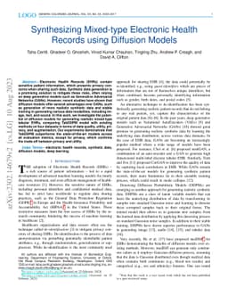 Synthesizing Mixed-type Electronic Health Records using Diffusion Models