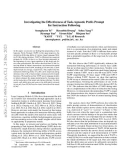 Investigating the Effectiveness of Task-Agnostic Prefix Prompt for
  Instruction Following