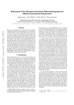 Reducing the Prior Mismatch of Stochastic Differential Equations for
  Diffusion-based Speech Enhancement