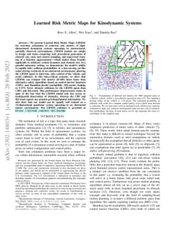 Learned Risk Metric Maps for Kinodynamic Systems