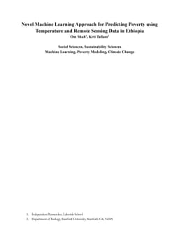 Novel Machine Learning Approach for Predicting Poverty using Temperature
  and Remote Sensing Data in Ethiopia