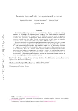 Learning time-scales in two-layers neural networks