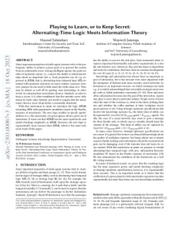 Playing to Learn, or to Keep Secret: Alternating-Time Logic Meets
  Information Theory