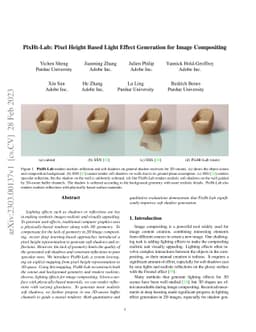 PixHt-Lab: Pixel Height Based Light Effect Generation for Image
  Compositing